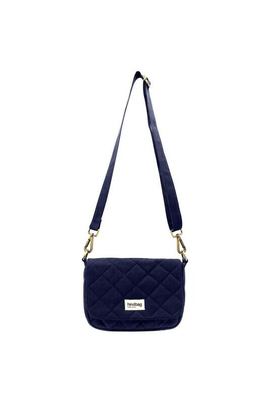 Hindbag | Crossbody quilted handbag - Navy blue - GOTS certified organic cotton padding - designed in Paris, France