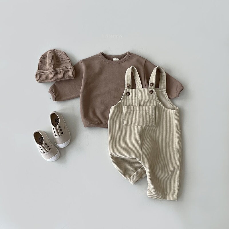 Annie &amp; Charles | Corduroy overalls cream sand - cotton OEKO-TEX - made in Austria