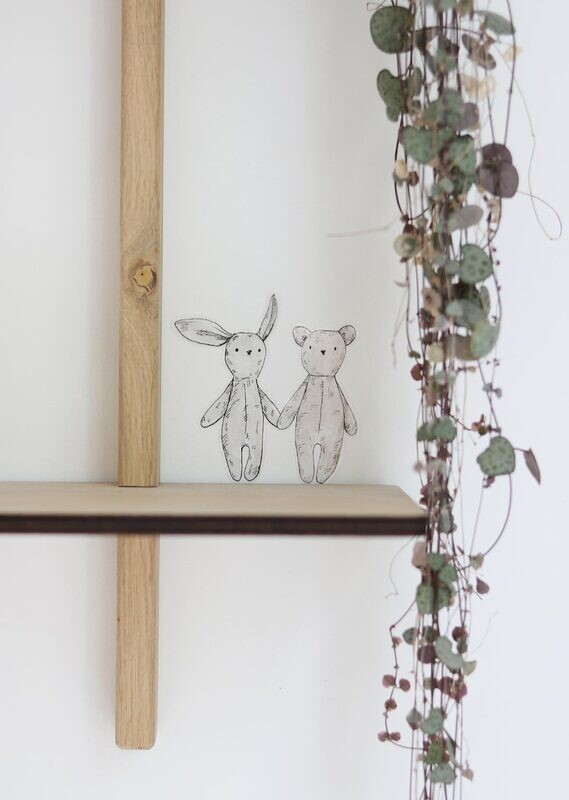 Inkylines | Wall Sticker - Teddybear and rabbit