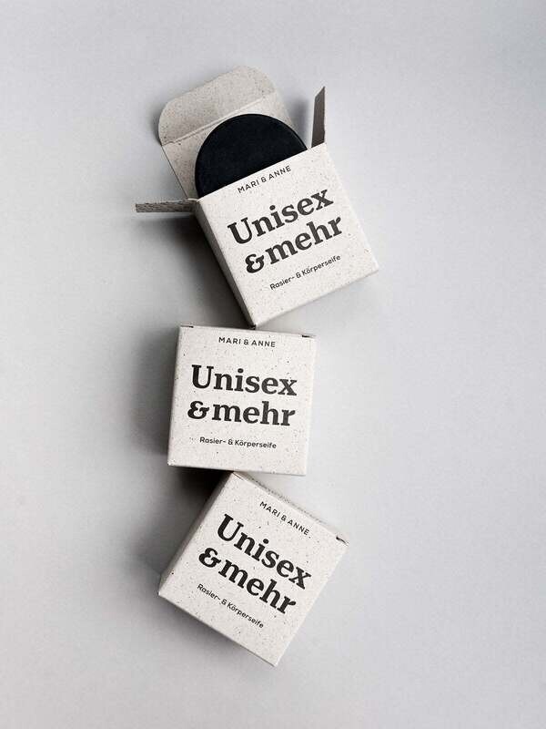 MARI &amp; ANNE | Body &amp; shaving soap Unisex with activated carbon &amp; sensitive skin - 20g - made in Franken, Germany