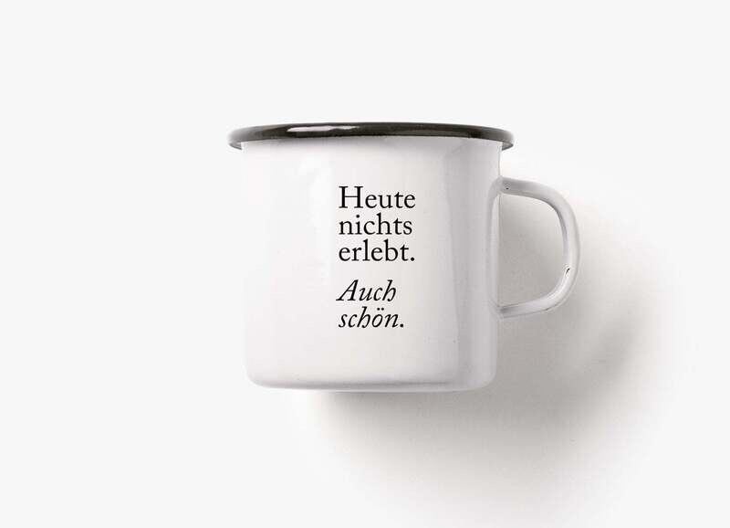 Type Alive | Enamel Mug 300ml auch schön - illustrated &amp; printed in Münster