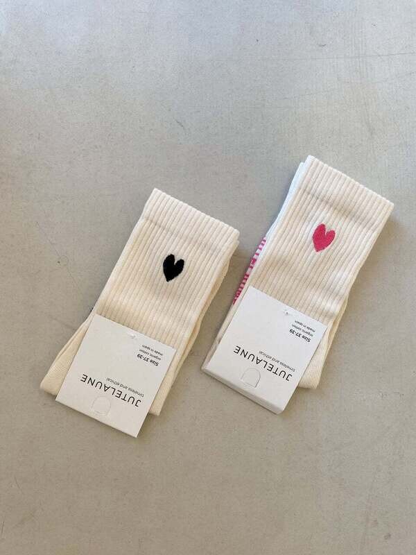 Jutelaune | Pink Heart Socks - organic cotton Jutelaune | Pink Heart Socks - organic cotton
