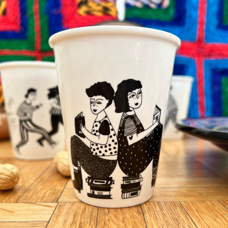 helen b | Book lovers - Porcelain Cup helen b | Book lovers - Porcelain Cup