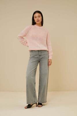 By-Bar | Senne knit pullover soft pink - mohair wool mix - made in Italy