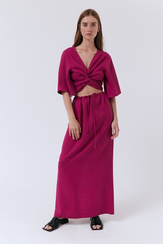 amt. Studio | Orchid long skirt fuchsia pink - Lyocell (Tencel) - made in Spain amt. Studio | Orchid long skirt fuchsia pink - Lyocell (Tencel) - made in Spain