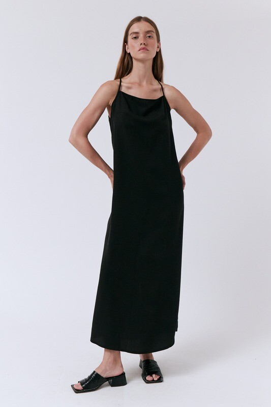 amt. Studio | LAST ONE in S - Orchid dress black - Lyocell (Tencel) - made in Spain amt. Studio | LAST ONE in S - Orchid dress black - Lyocell (Tencel) - made in Spain