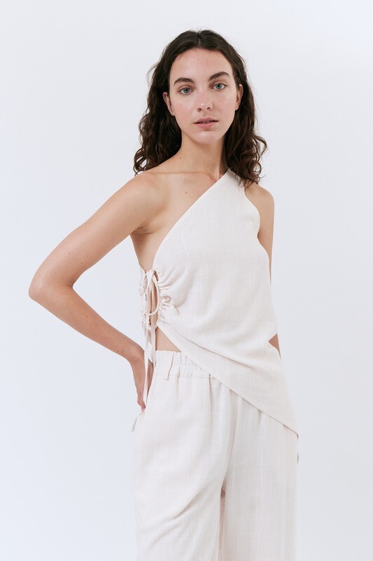 amt. Studio | LAST ONE in S - Vanilla top linen &amp; ecovero viscose - nude/soft pink - made in Spain