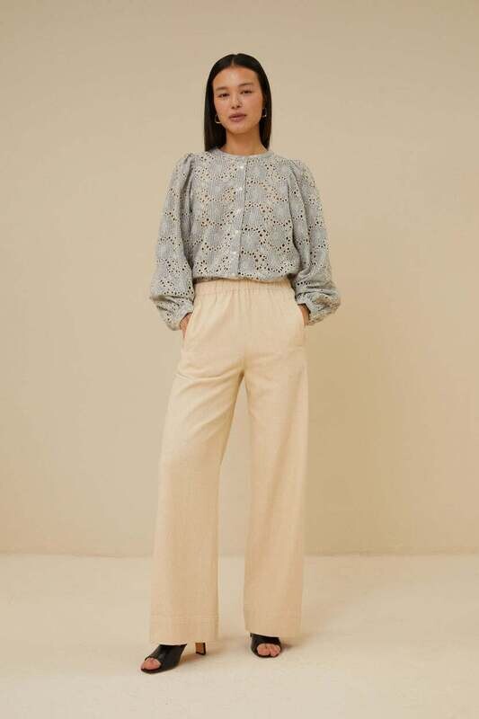 By-Bar Amsterdam | LAST ONE in XL - Mees twill pant - premium cotton - grain vanilla