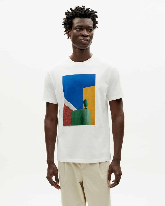 Thinking Mu | LAST ONE in M - White colors Fontana t-shirt - Organic cotton