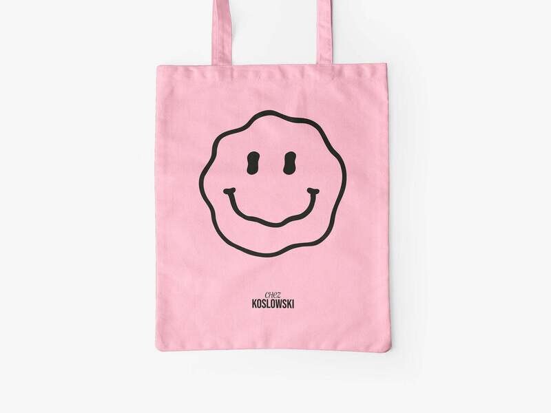 Typealive | Cotton Tote Bag pink smiley - typealive × Chez Koslowski