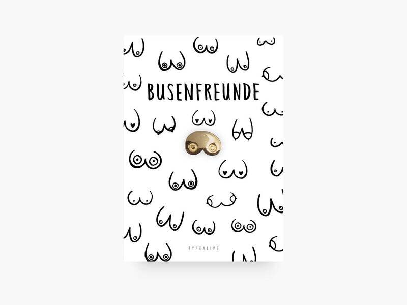 Typealive | Gold pin Busenfreunde with matching gift card - illustrated in Münster