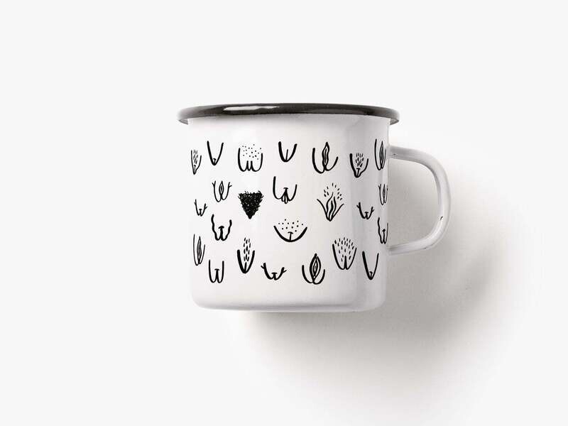 Type Alive | Enamel Mug 300ml Vulvarines - illustrated &amp; printed in Münster