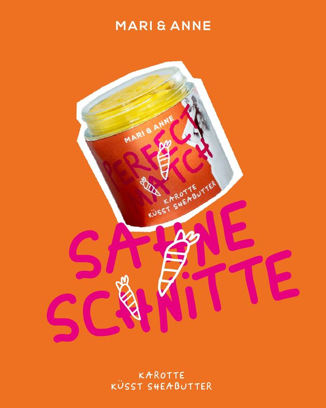 MARI &amp; ANNE | Sahneschnitte with niacinamide carrot oil &amp; vitamin E - Available as 60g glass jar