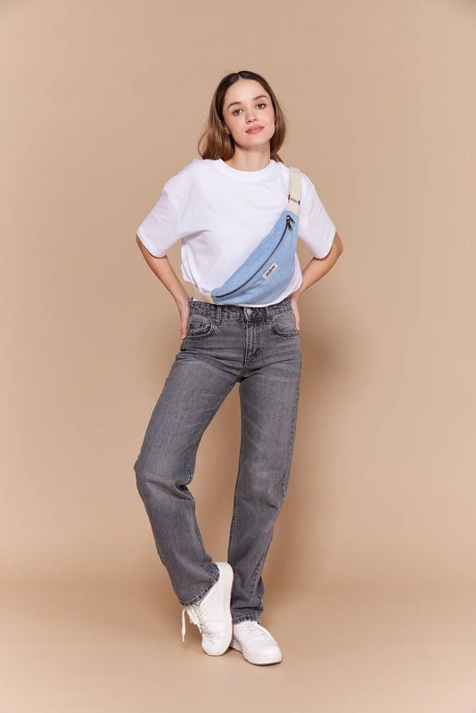 Hindbag | Belt bag Olivia - light blue denim - GOTS certified organic cotton - designed in Paris, France