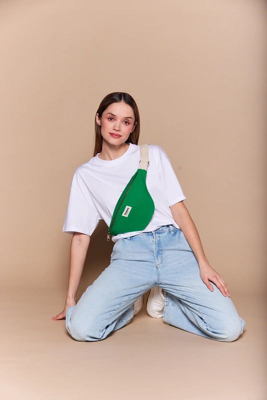 Hindbag | Belt bag Olivia - holi green - GOTS certified organic cotton - designed in Paris, France