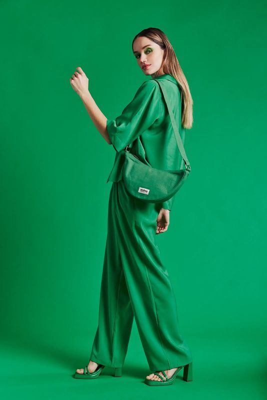 Hindbag | Half-moon bag holi green - GOTS certified organic cotton - designed in Paris, France