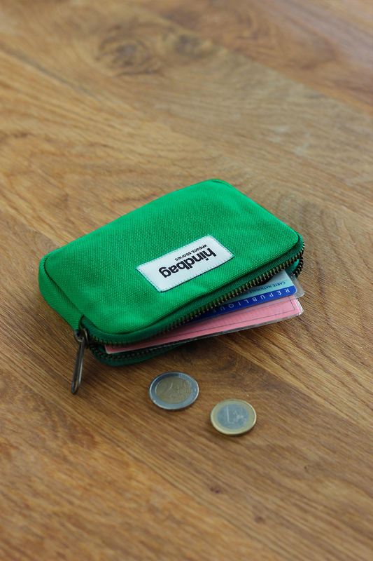 Hindbag | Lili wallet - holi green - GOTS certified organic cotton - designed in Paris, France