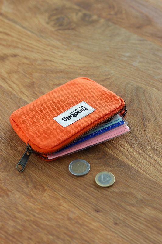 Hindbag | Lili wallet - holi orange - GOTS certified organic cotton - designed in Paris, France