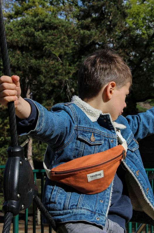 Hindbag | Kid´s belt bag Augustin - Sienna orange - GOTS certified organic cotton - designed in Paris, France