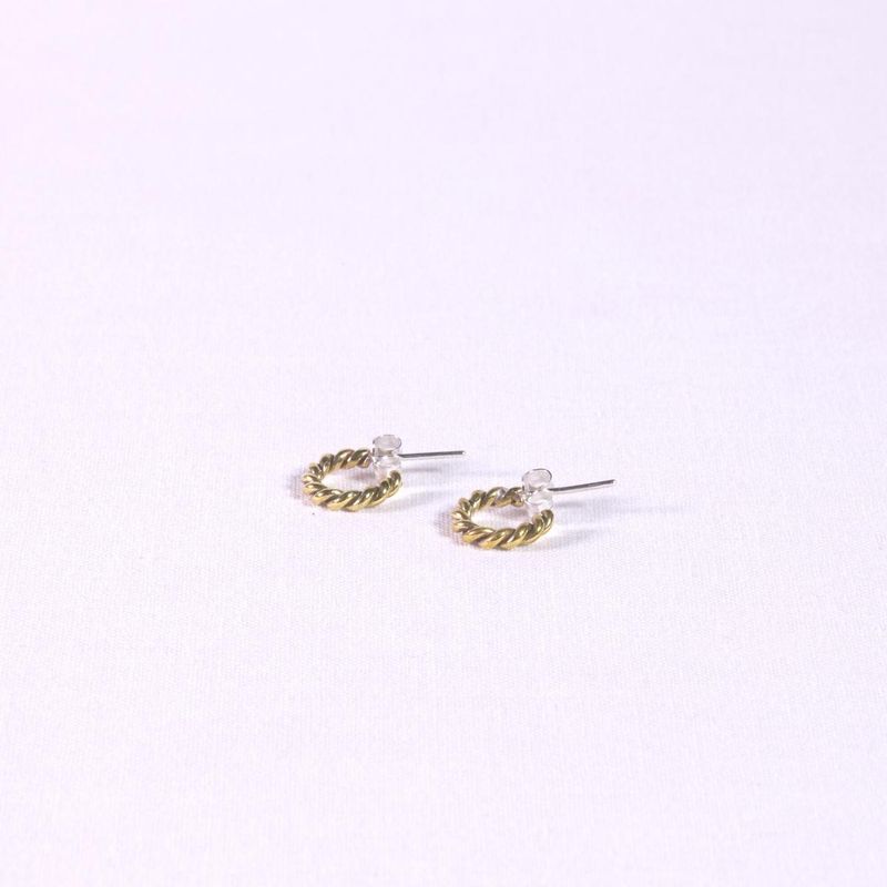 umiwi | Gold twisted hoops 1cm - recycled brass &amp; silver - ethically made in Mexico