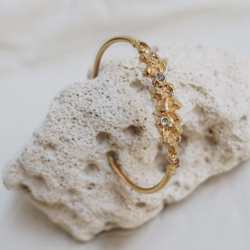 Joidart | Arena golden bracelet with crystals - 24k matte gold metal - made in Barcelona