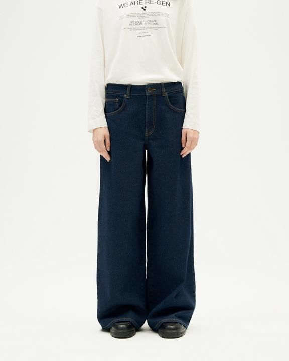 Thinking Mu | LAST ONE in 40 - Dark clean denim Hedda pants - organic cotton