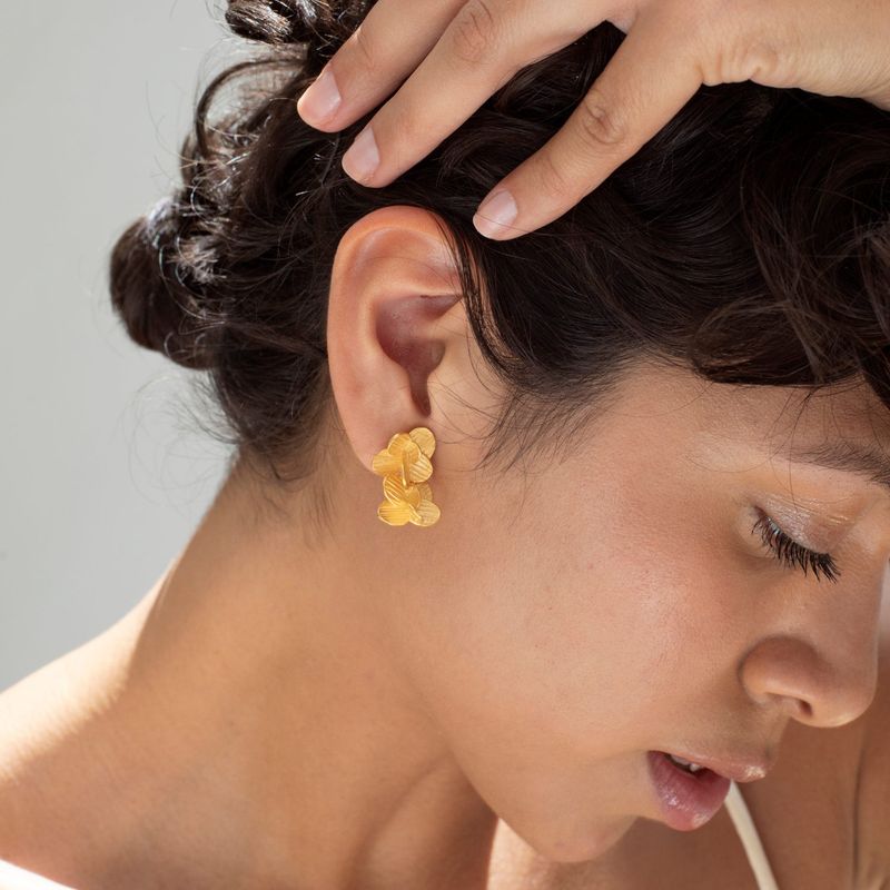 Joidart | Golden earrings Pampalonia - 24k matte gold metal - made in Barcelona
