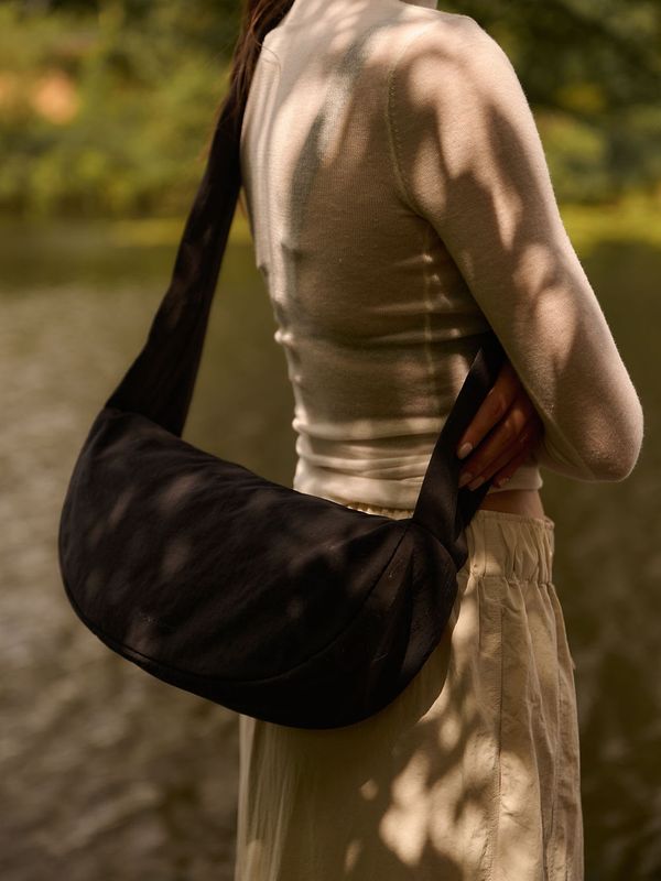 Monk & Anna | Namika cross body bag - black - crinkled nylon Monk & Anna | Namika cross body bag - black - crinkled nylon