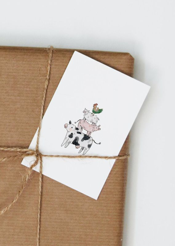 Inkylines | Farm animals - A6 (postcard) Inkylines | Farm animals - A6 (postcard)