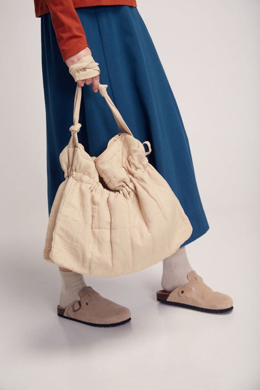 Suite13 | Fill bag beige - padded bag closed with a zip - linen &amp; viscose