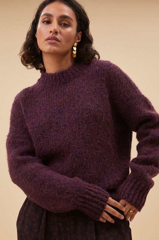 By-Bar | LAST ONE in S - Sonny bulky pullover alpaca wool mix - pecan - made in Italy By-Bar | LAST ONE in S - Sonny bulky pullover alpaca wool mix - pecan - made in Italy