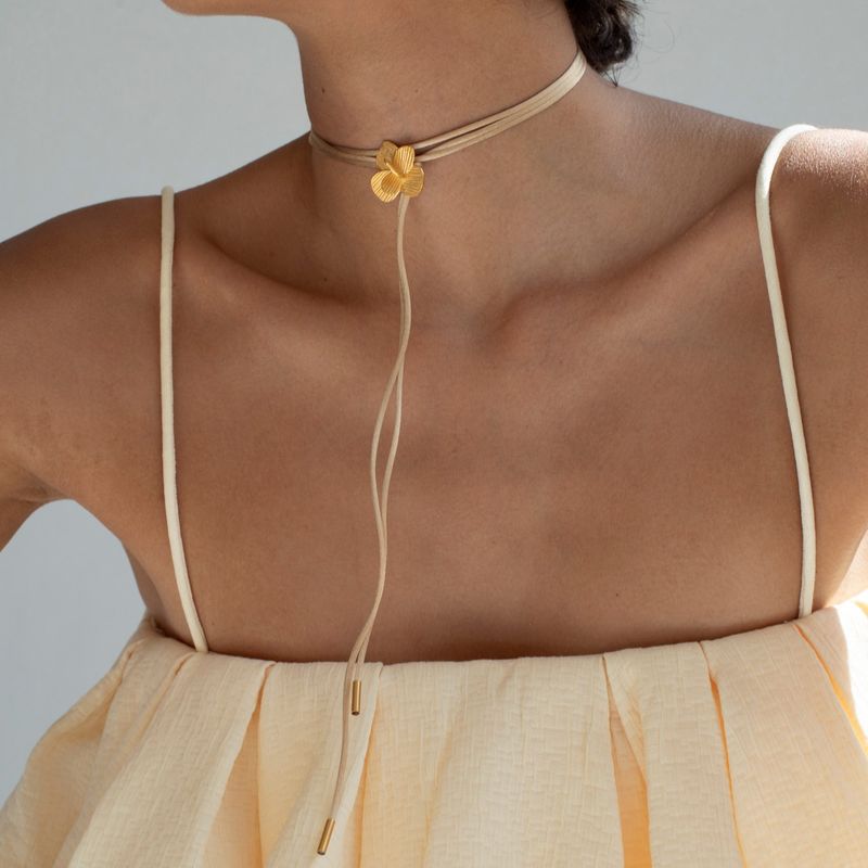 Joidart | Necklace Pampalonia Cord - 24k matte gold metal - made in Barcelona