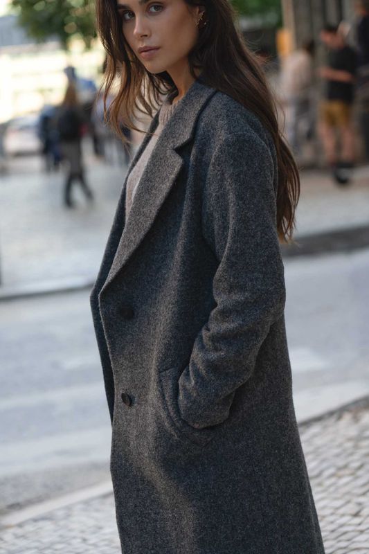 Näz | Dark grey wool coat - made in Portugal