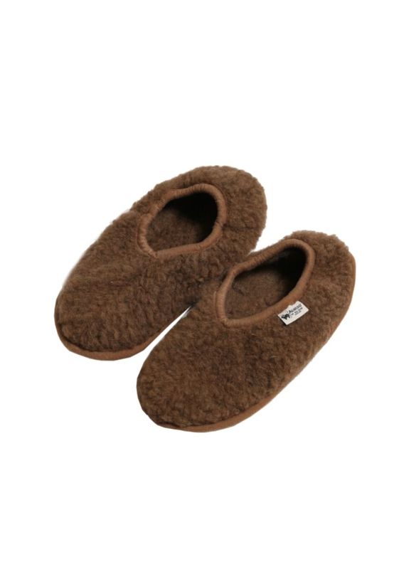 Alwero | Adult wool ballerina slippers brown - 100% natural wool