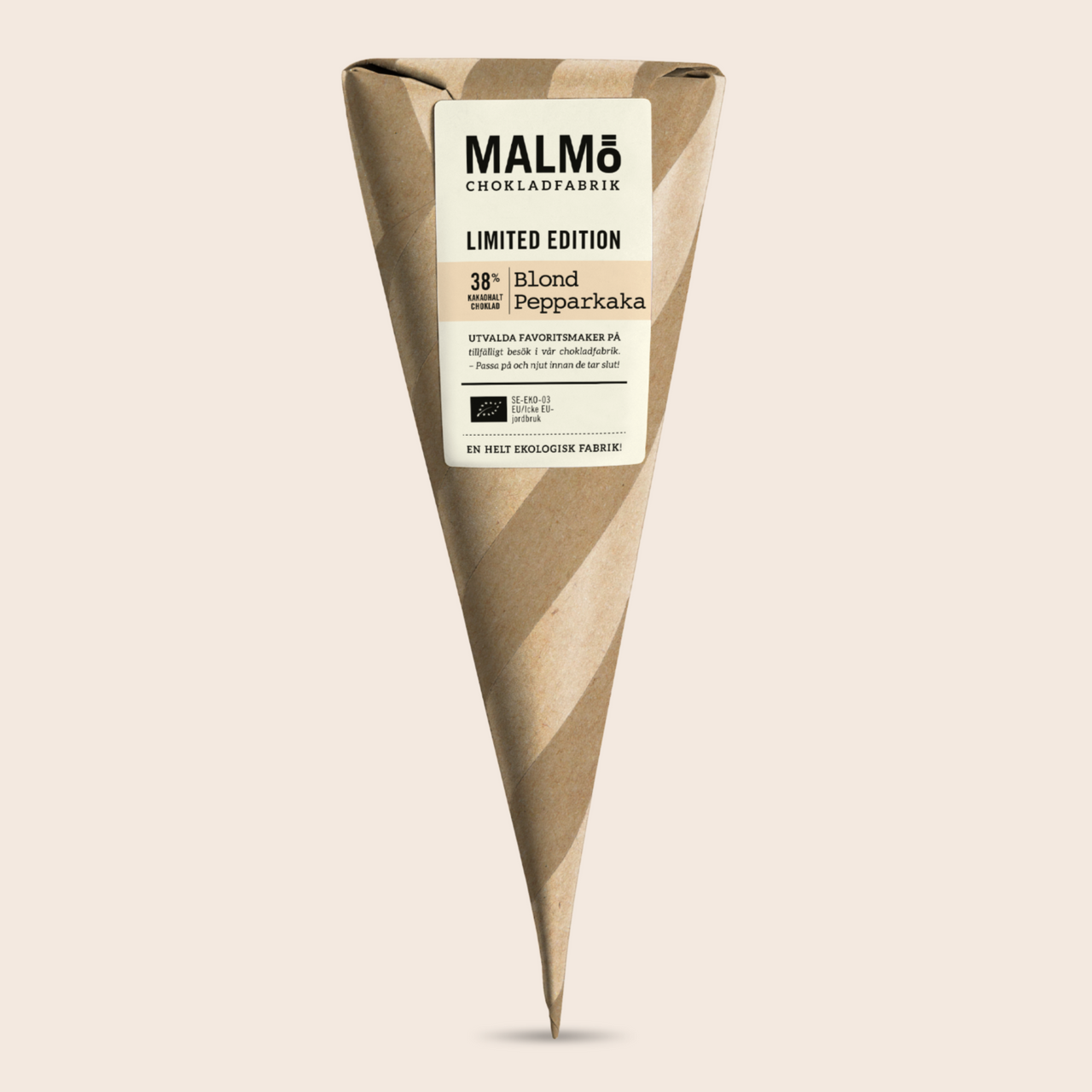 Malmö Chokladfabrik | Organic chocolate cone - Gingerbread Christmas edition - fairtrade certified cocoa - different flavors available