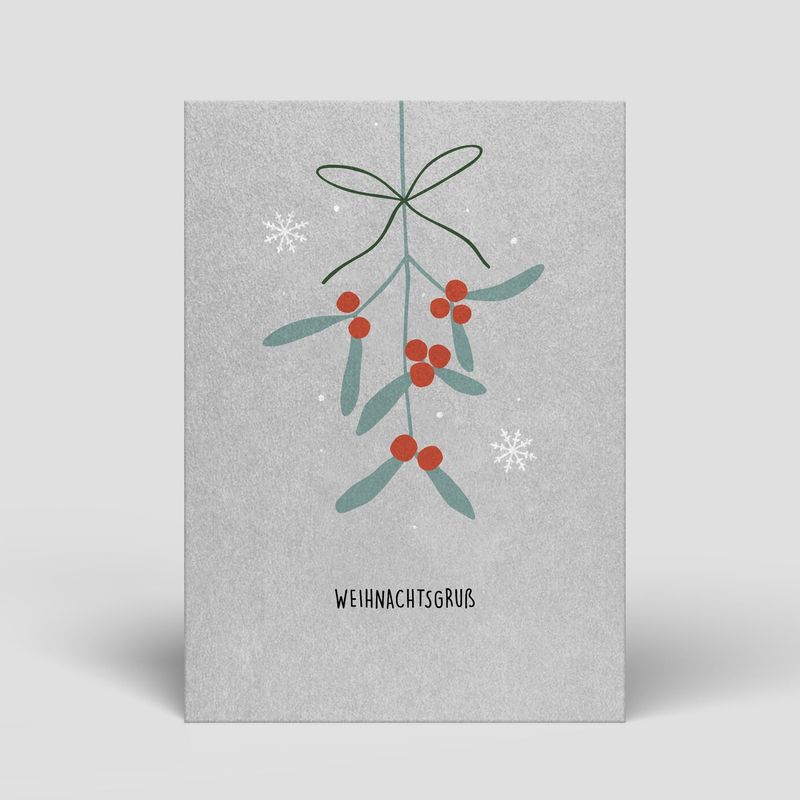 Naturbedacht | Mistletoe Weihnachtsgruß - Postcard A6 - Pulpwood cardboard