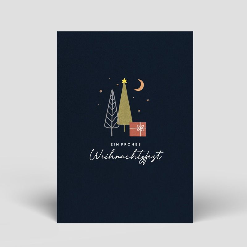Naturbedacht | Weihnachtsfest dark blue - Postcard A6 - Pulpwood cardboard