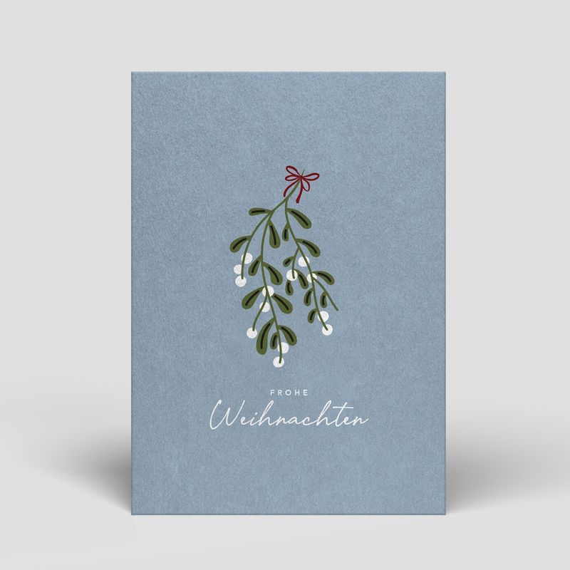 Naturbedacht | Mistletoe branch frohe weihnachten - Postcard A6 - Pulpwood cardboard