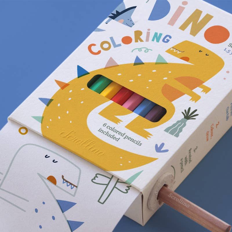 Scrollino | Coloring book with Dinosaurs - made in Prague