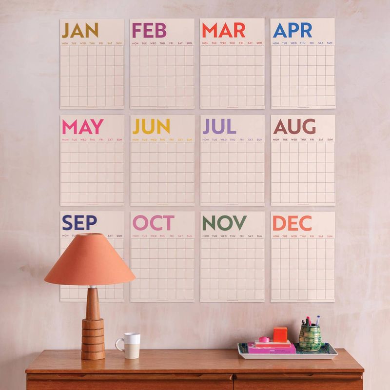Good Tuesday | Large Monthly Undated A3 Wall Planner - Simply bright