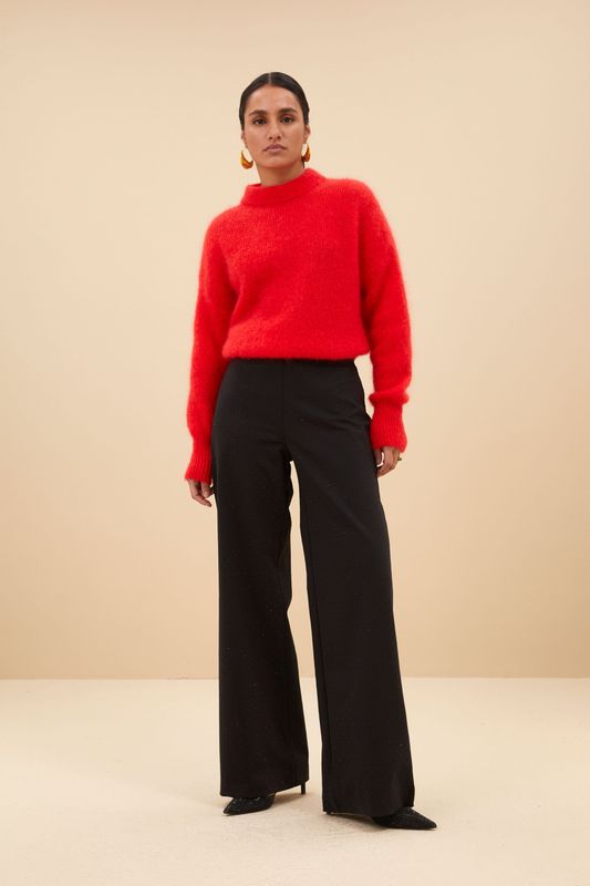 By-Bar | LAST ONE in S - Grace pants black sparkle - cotton - made in Italy