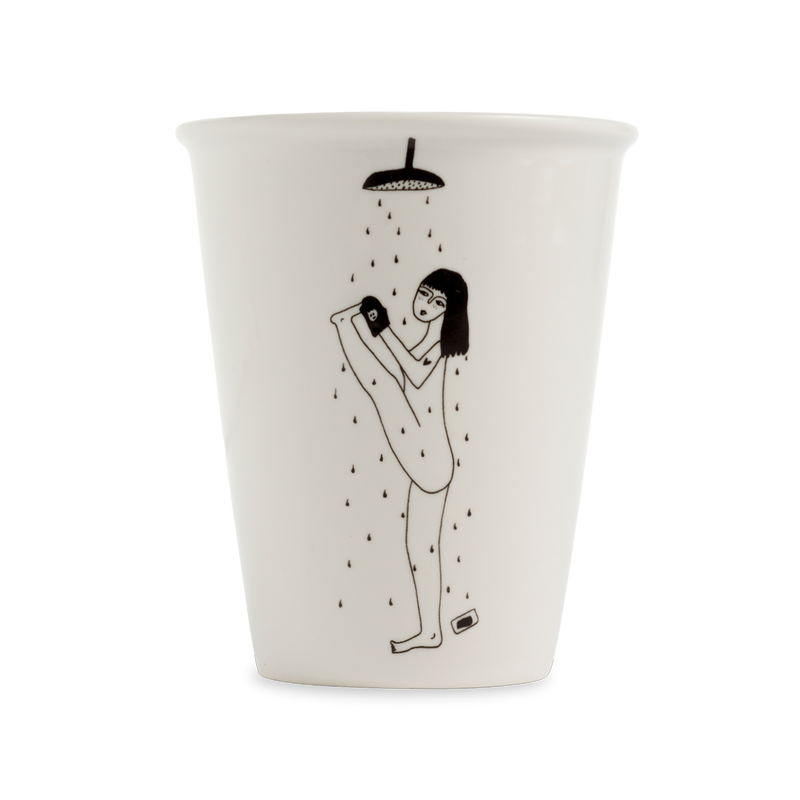 Helen b | Porcelain cup yoga in the shower 220ml - designed in Belgium