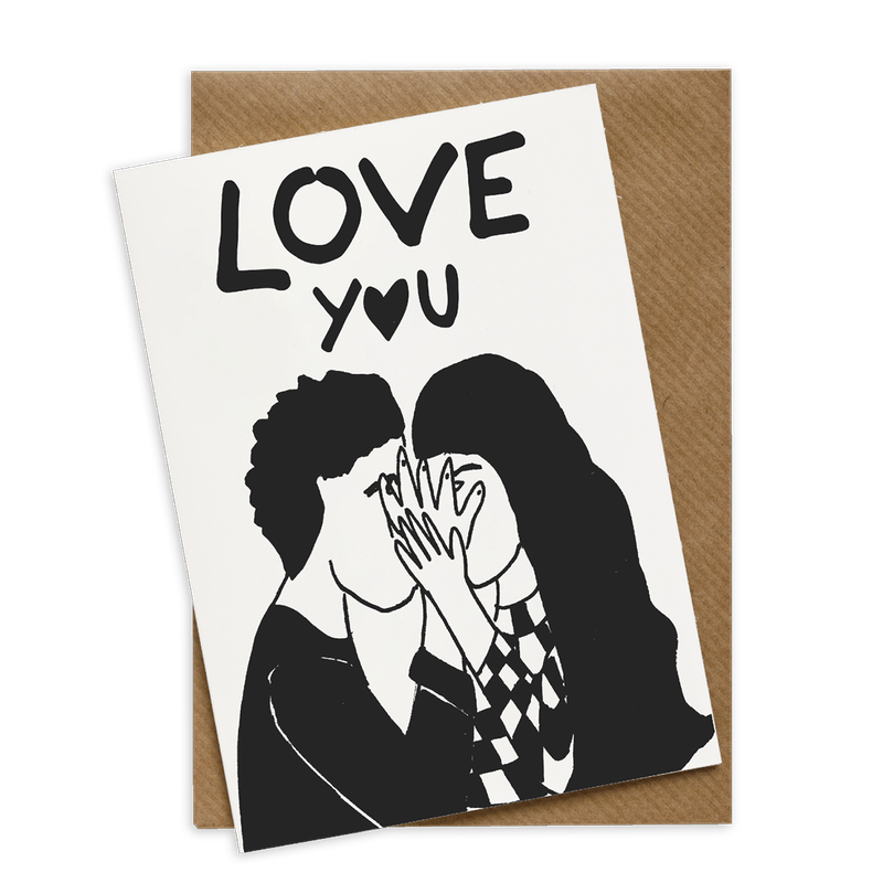 Helen b | Double card with envelope - Love you secret kissers Helen b | Double card with envelope - Love you secret kissers