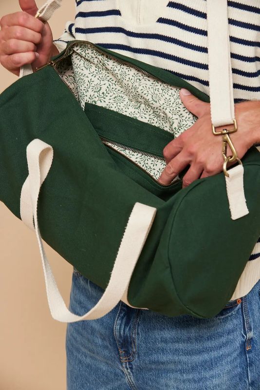 Hindbag | Weekend/Sport Bag Simon - Pine green - GOTS certified organic cotton - designed in Paris, France