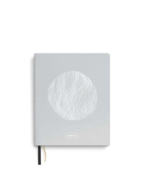 Tinne + Mia | A6 linen notebook dotted grid / lined - Silver moon - FSC Mix Credit