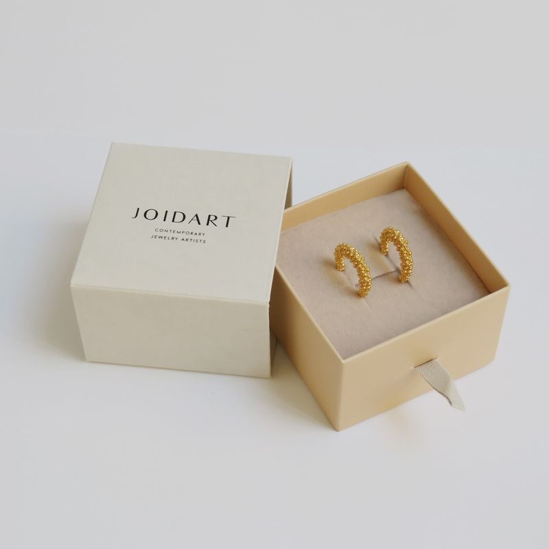 Joidart | Golden hoop earrings Stardust 1,8cm - 24k gold metal - made in Barcelona
