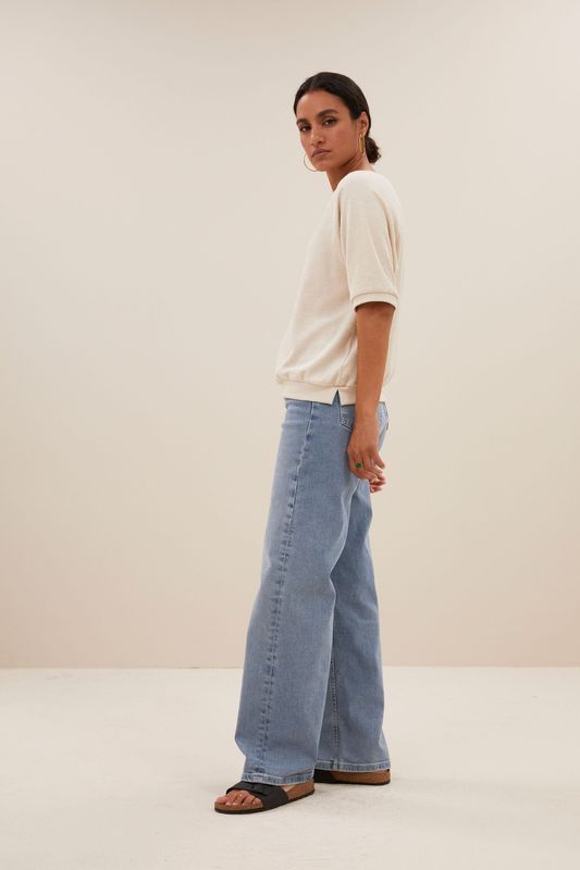 By-Bar | LAST TWO in S &amp; M - Neva slub top almond - towel/organic cotton - made in Portugal