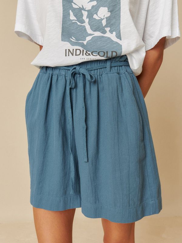 Indi &amp; Cold | LAST ONE in 36 - Panama cotton shorts - Indigo - 100% organic cotton woven