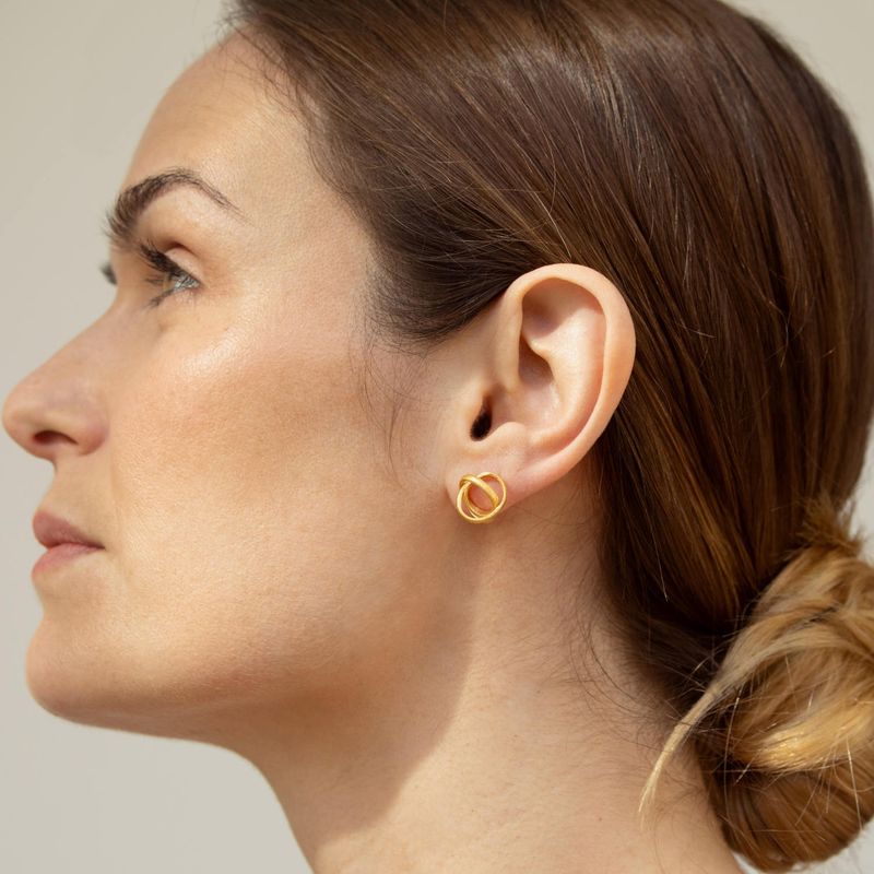 Joidart | Small golden earrings embolic 1,5cm - 24k matte gold metal - made in Barcelona