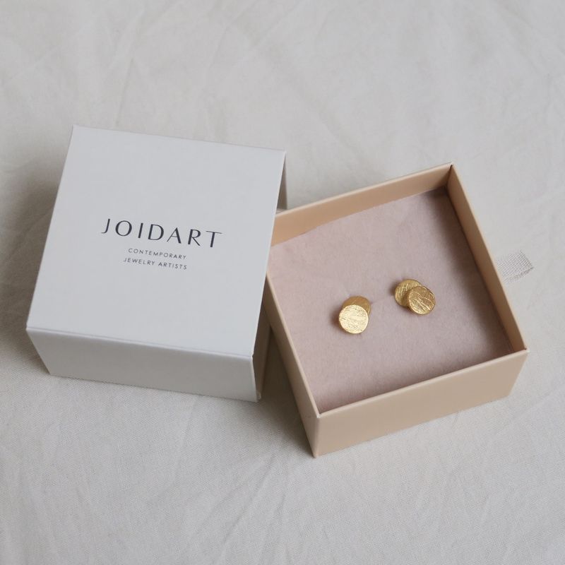 Joidart | Golden earrings Arai small - 24k matte gold metal - made in Barcelona